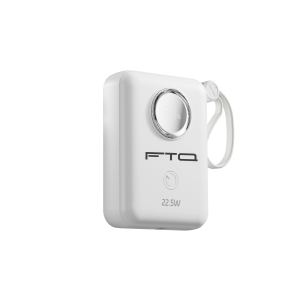 FTQ Portable Charger 10000mAh with Built-in USB-C and Lightning Cables, 22.5W Fast Charging Power Bank, LED Display